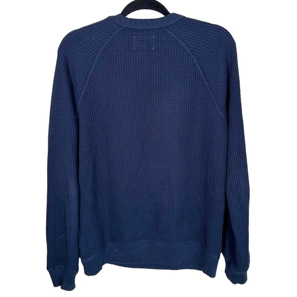 Lucky Brand Grey Label Navy Waffle Knit Sweater - Picture 2 of 6